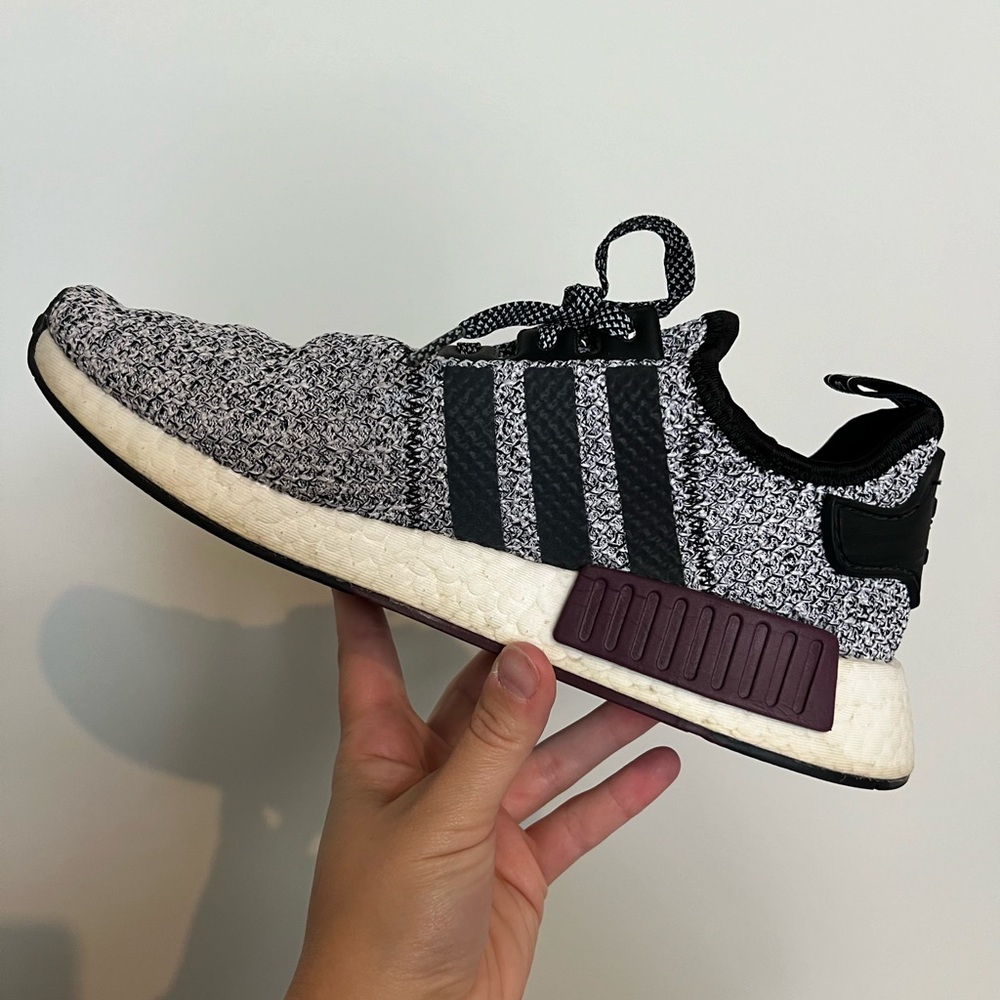 Adidas Black and Maroon NMDs